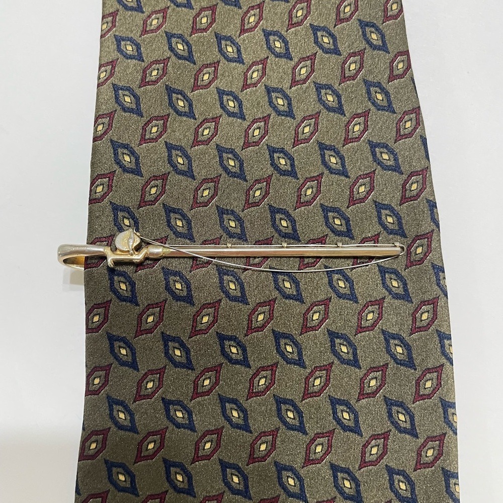 Vintage HICKOK Men’s Gold-tone Fly Fishing Rod and Reel Tie Clip Made In USA